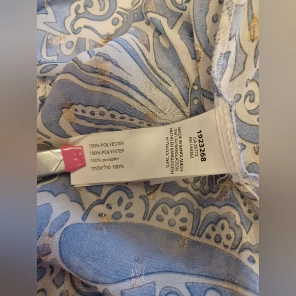 Black Tape Sheer Open Blue With Gold  Dress/Cover Size Medium - Picture 9 of 9